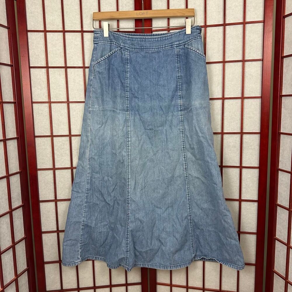 Pendleton Medium Wash Denim Americana Midi Skirt